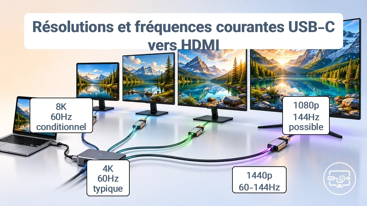 Resultats resolution rafraichissement usb c hdmi