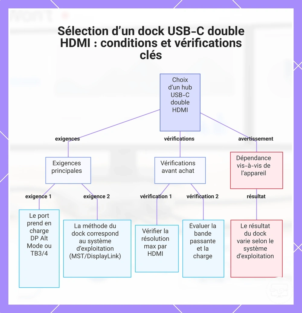 Sélection d’un dock USB-C double HDMI : conditions et vérifications clés