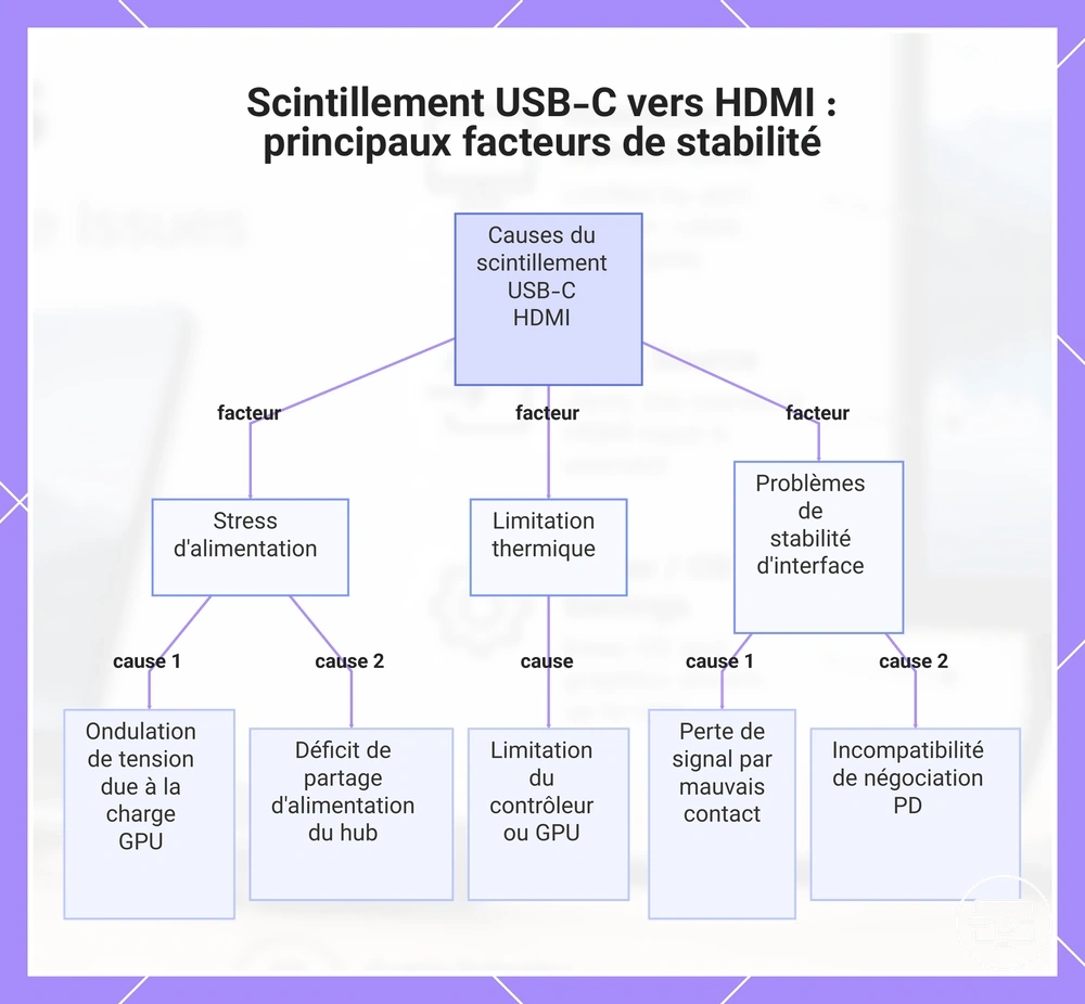 Scintillement USB-C vers HDMI : principaux facteurs de stabilité