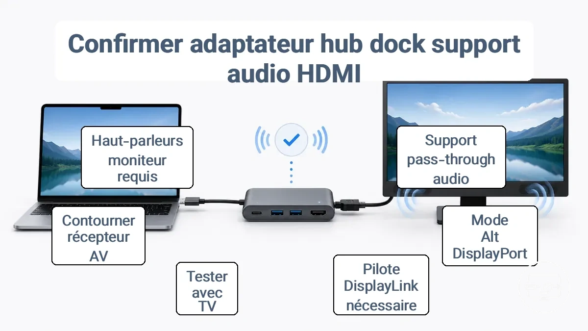 Verifier adaptateur hub dock audio hdmi