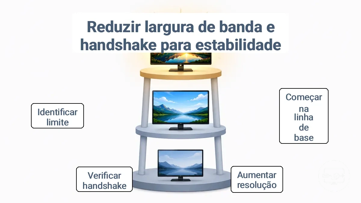 Diagrama de escada de configurações mostrando a linha de base 1080p 60 Hz e escalonamentos para 4K 60 Hz e 4K com HDR