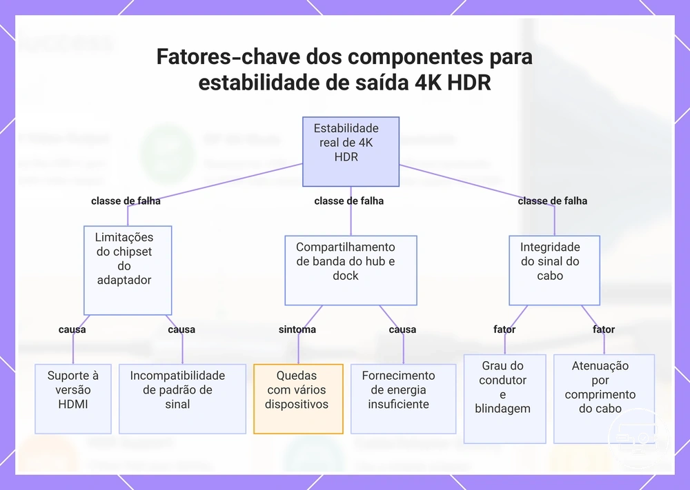 Fatores-chave dos componentes para estabilidade de saída 4K HDR