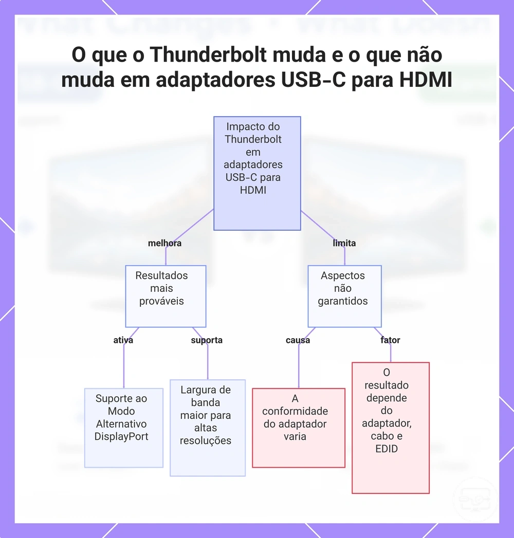 O que o Thunderbolt muda e o que não muda em adaptadores USB-C para HDMI