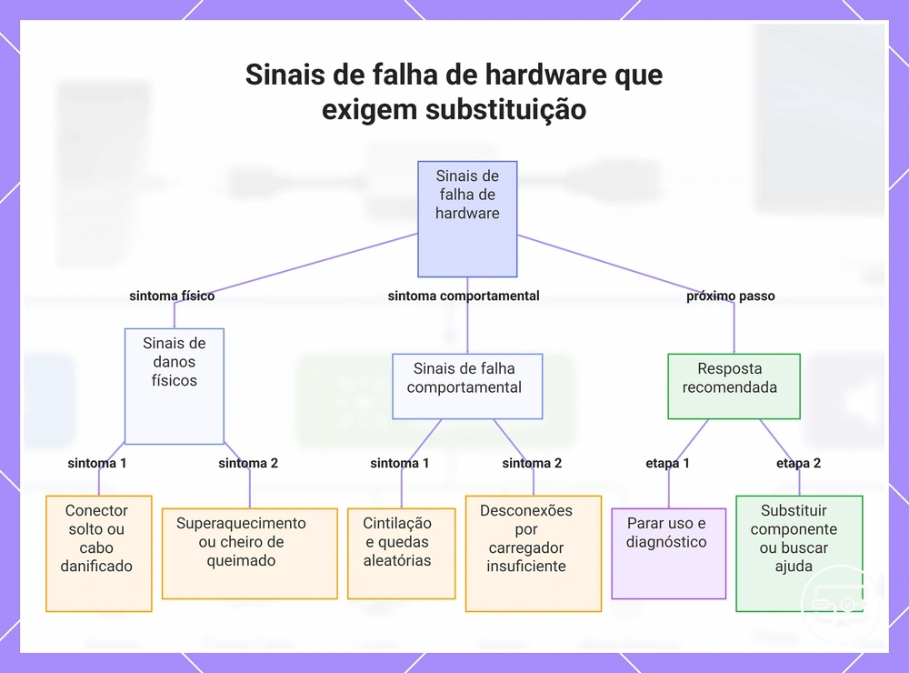 Sinais de falha de hardware que exigem substituição