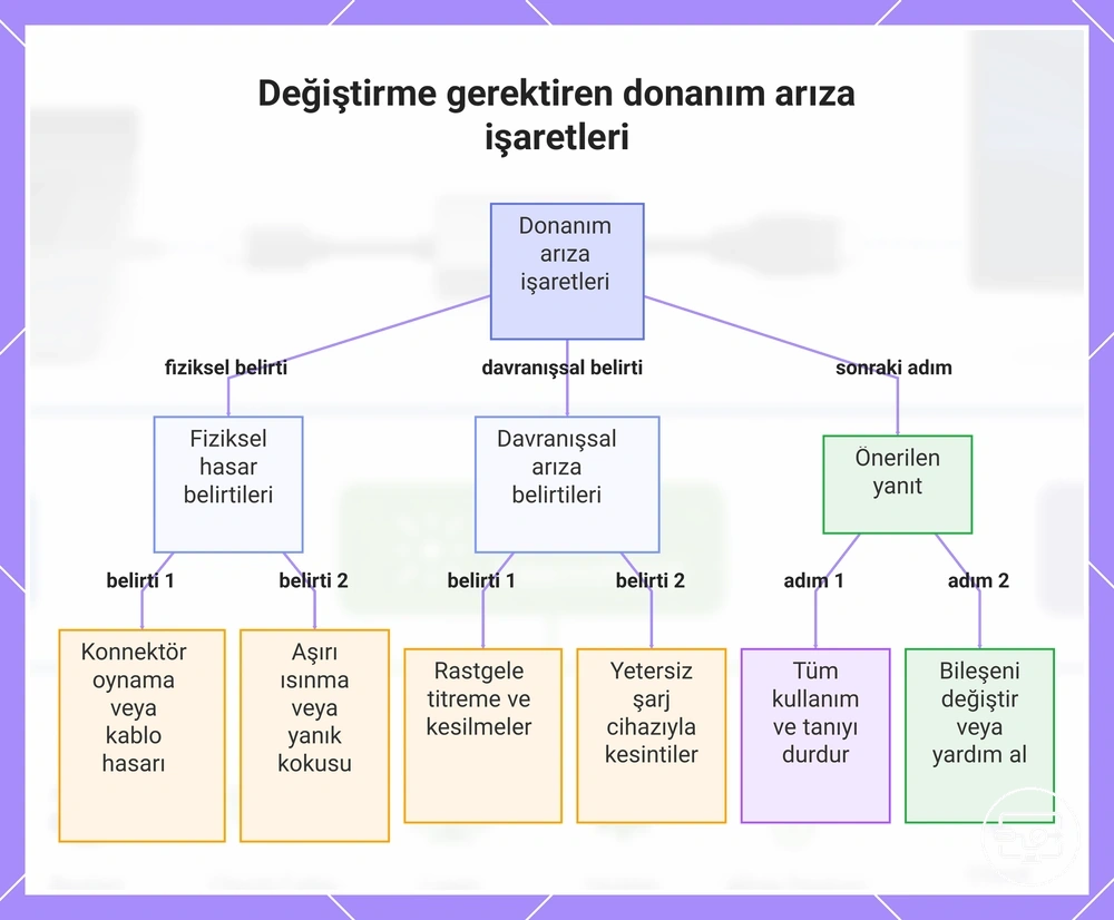 Değiştirme gerektiren donanım arıza işaretleri