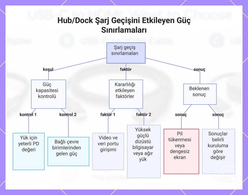 Hub/Dock Şarj Geçişini Etkileyen Güç Sınırlamaları