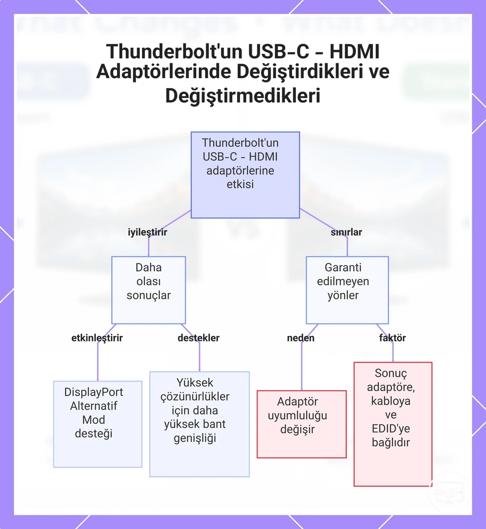 Thunderbolt'un USB-C - HDMI Adaptörlerinde Değiştirdikleri ve Değiştirmedikleri