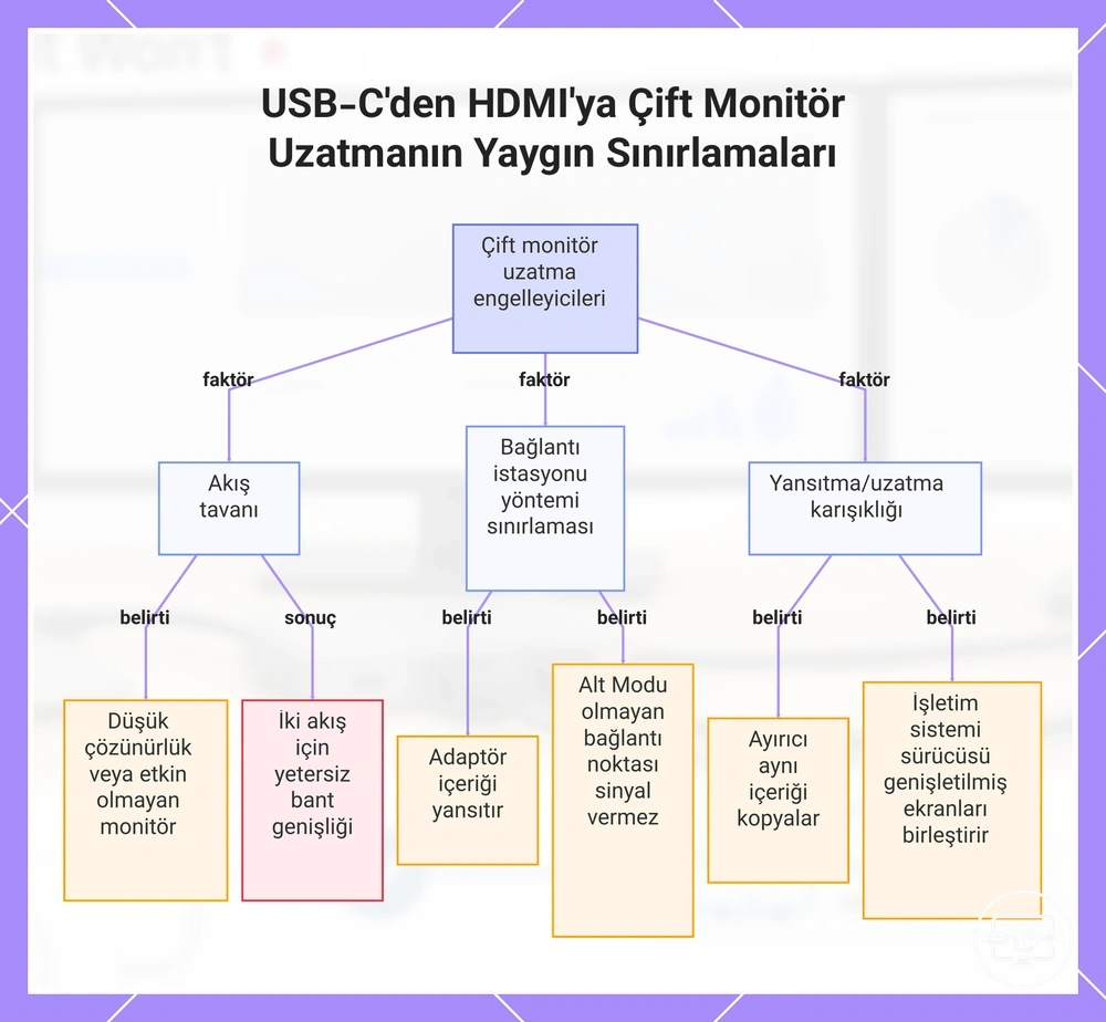 USB-C'den HDMI'ya Çift Monitör Uzatmanın Yaygın Sınırlamaları