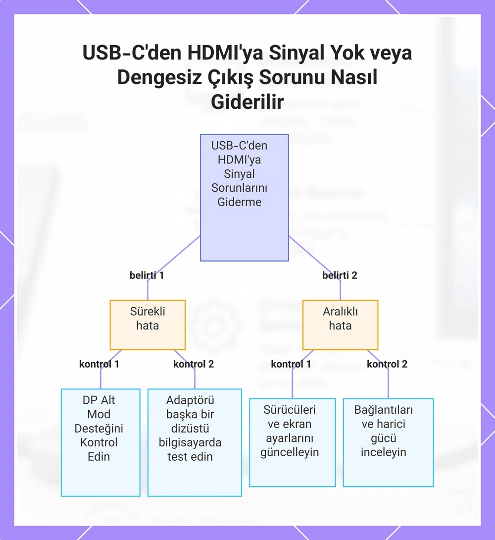 USB-C'den HDMI'ya Sinyal Yok veya Dengesiz Çıkış Sorunu Nasıl Giderilir