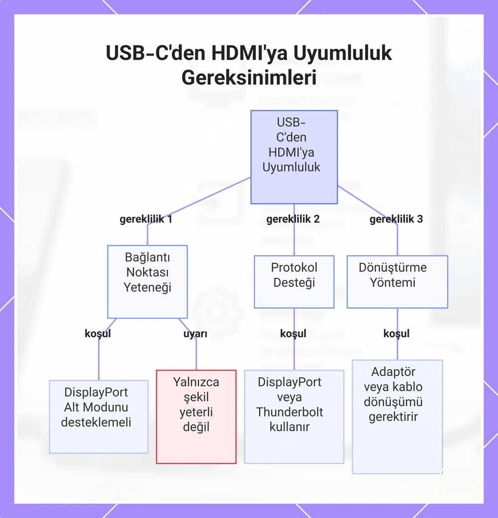 USB-C'den HDMI'ya Uyumluluk Gereksinimleri
