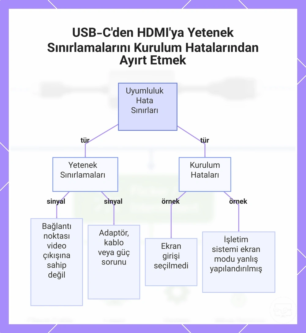 USB-C'den HDMI'ya Yetenek Sınırlamalarını Kurulum Hatalarından Ayırt Etmek