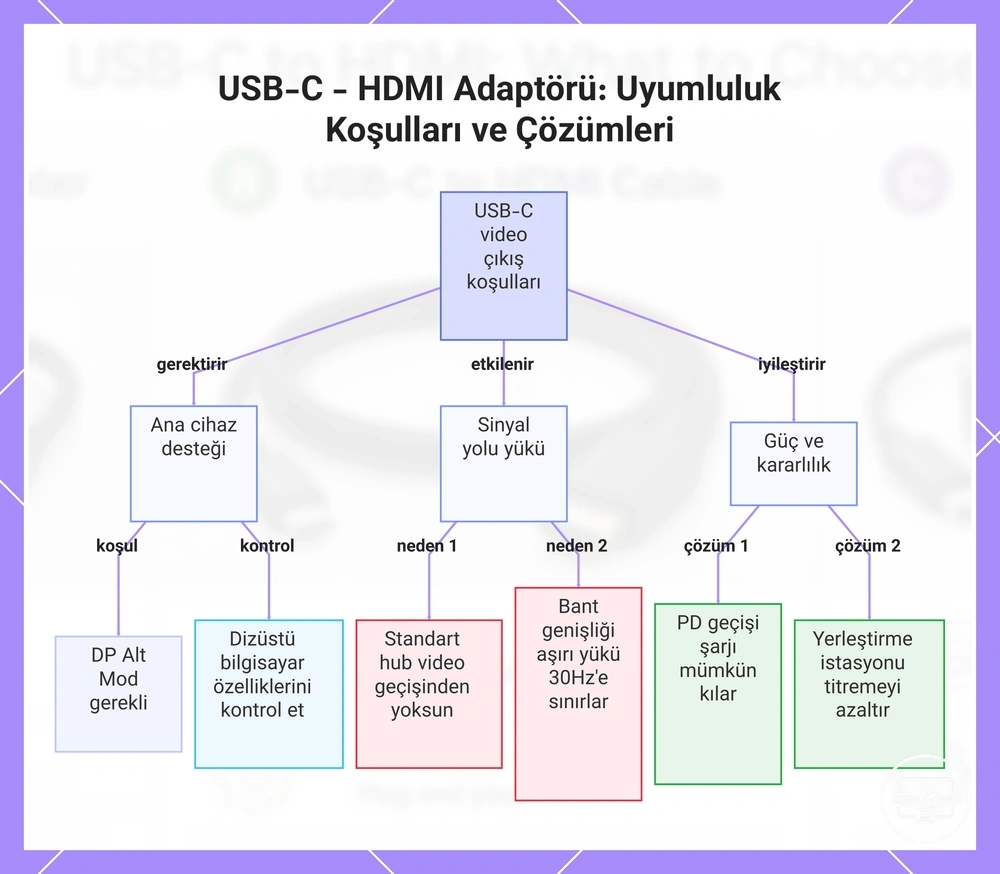 USB-C - HDMI Adaptörü: Uyumluluk Koşulları ve Çözümleri