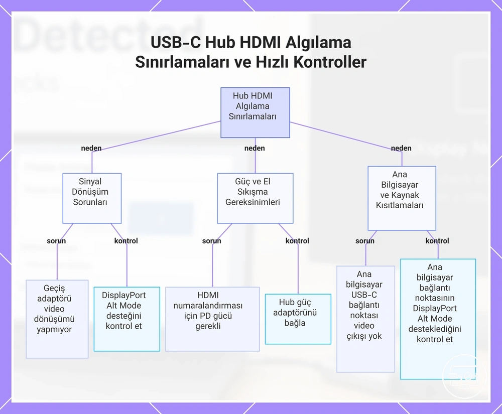 USB-C Hub HDMI Algılama Sınırlamaları ve Hızlı Kontroller