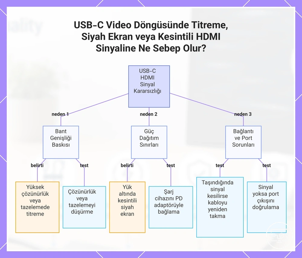 USB-C Video Döngüsünde Titreme, Siyah Ekran veya Kesintili HDMI Sinyaline Ne Sebep Olur?