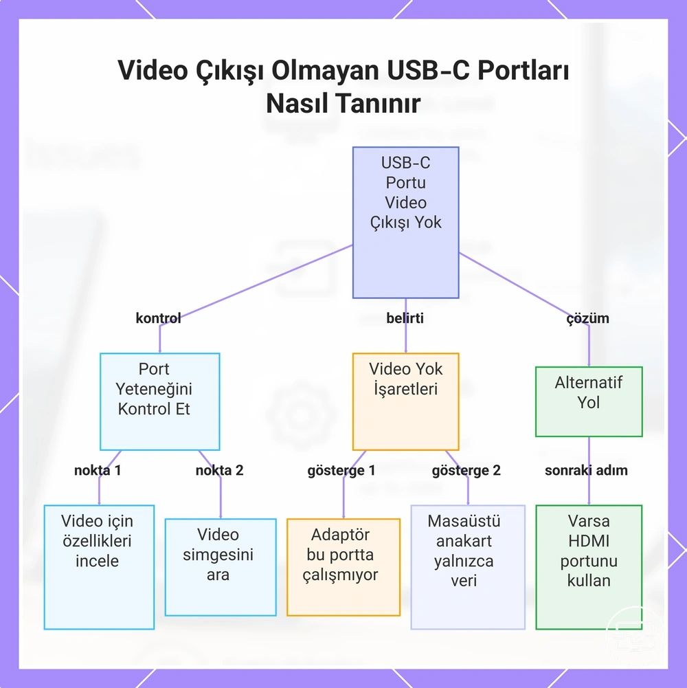 Video Çıkışı Olmayan USB-C Portları Nasıl Tanınır